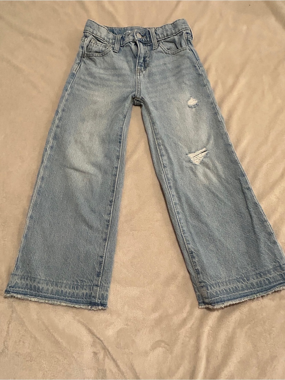Old Navy Light Blue Wide Leg Distressed Jeans